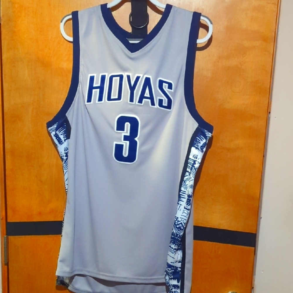 Iverson Hoyas Basketball Jersey in Gray and Blue